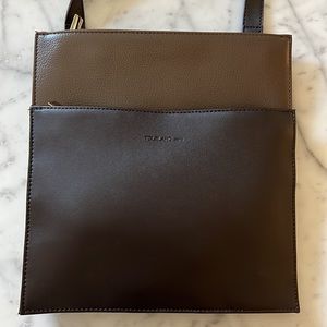 Tolblanc Paris Crossbody Two Tone Leather Bag New